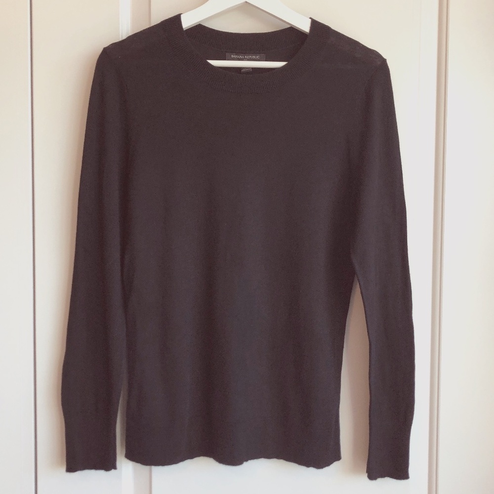 Banana Republic Lightweight Crewneck Sweater Black M - MEASUREMENTS IN LISTING